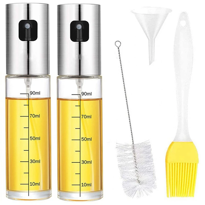 2PCS Olive Oil Bottle Press Type Oil Bottle Oil Bottle For Cooking Spray Bottle Oil Mister For Air Fryer Cooking Oil Sprayer