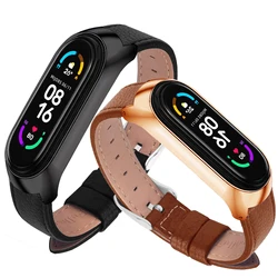 Pulsera de cuero para Xiaomi Mi Band 7, correa de muñeca colorida, elegante, 5/6