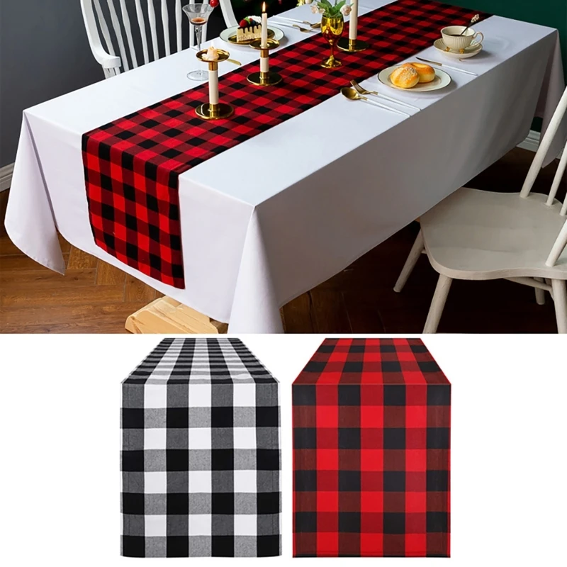 Christmas Tablecloth Elegant Table Runner For Holiday Celebration Dining Table Cushion Polyester Cotton Fabric Runner
