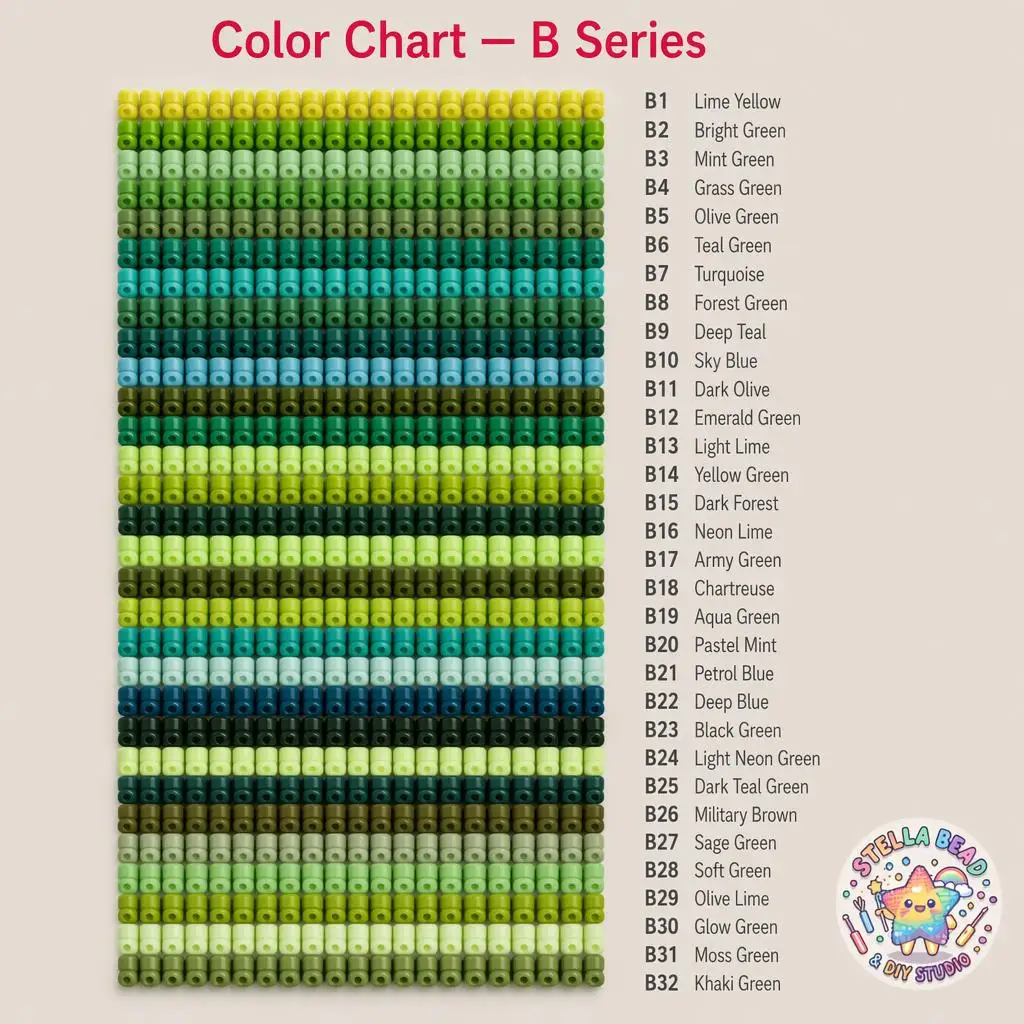 Stella Bead 2.6mm B Series（1.）Green Color Refill - 4000 Fuse Beads, Perfect for DIY Craft Projects