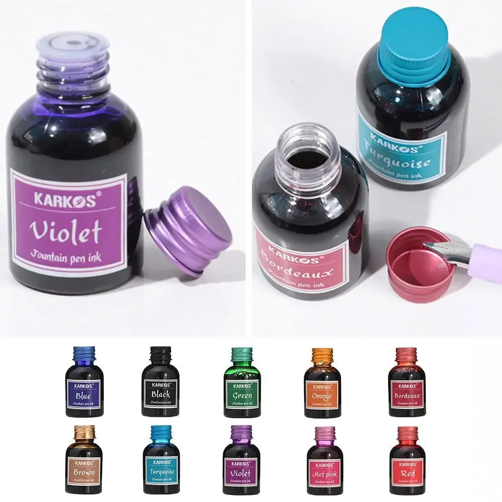 Tinta-tinteiro colorida pura, reenchimento de tintas papelaria, tinta caligrafia escolar, alta qualidade, 30ml