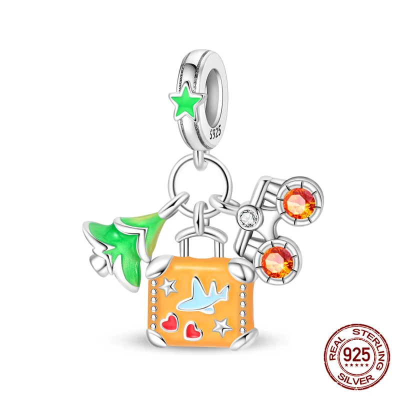 

Подходит для оригинального браслета Pand и браслета 3 мм, подвески из трех частей «Приключения джунглей», plata 925, изготовление ювелирных изделий своими руками, женские подарки, новинка 2023 года