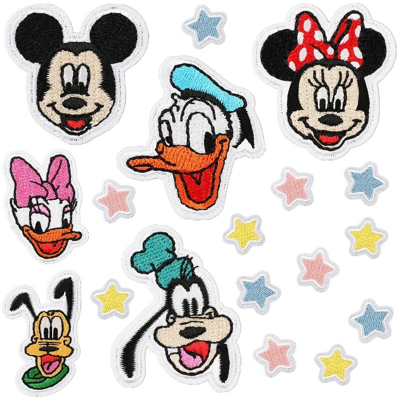 Disney Embroidery Patch Cartoon Mouse iron on Patches Bag Decoration Bow Diy Stickers Children\'s Clothing Decoration Patches