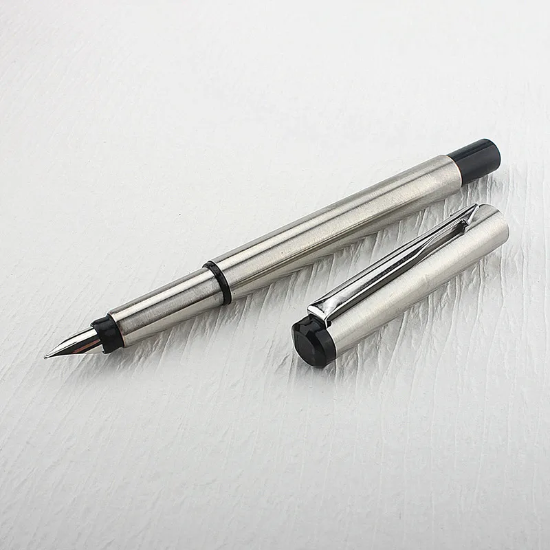 High Quality Fountain Pen Stainless Steel Frosted Silvery Nib Stationery Office School Supplies