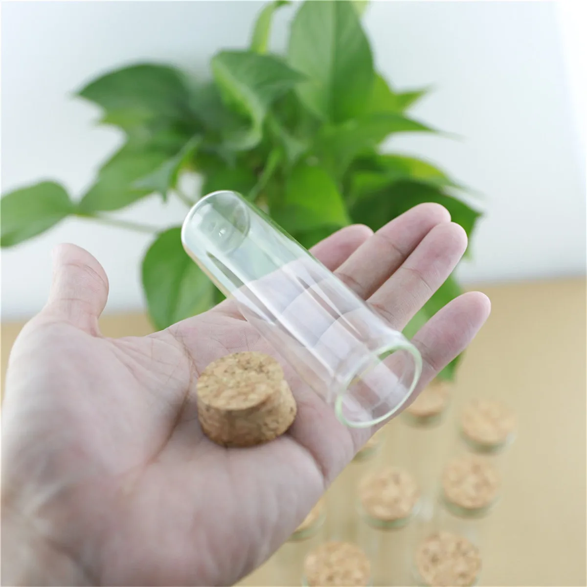24 Pcs 50ml Glass Bottle Cork Stopper 30*100mm Glass Test Tube Spicy Storage Bottle Container Glass Jars Vials DIY Craft