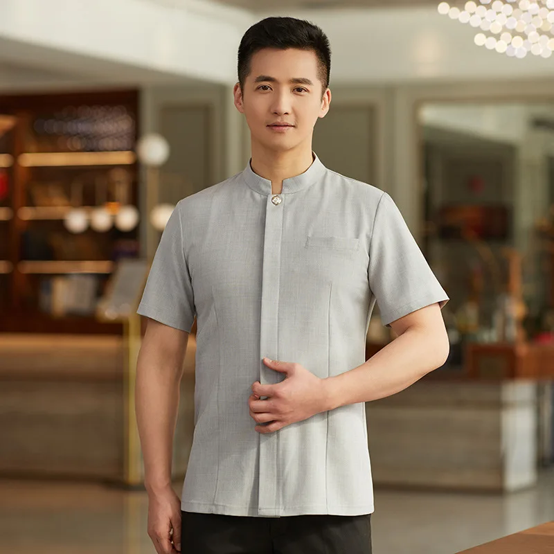 High-End Hotel Waiter Workwear Women's Catering Chinese Tea House Restaurant Hot Pot Restaurant Workwear Short Sleeve Summer