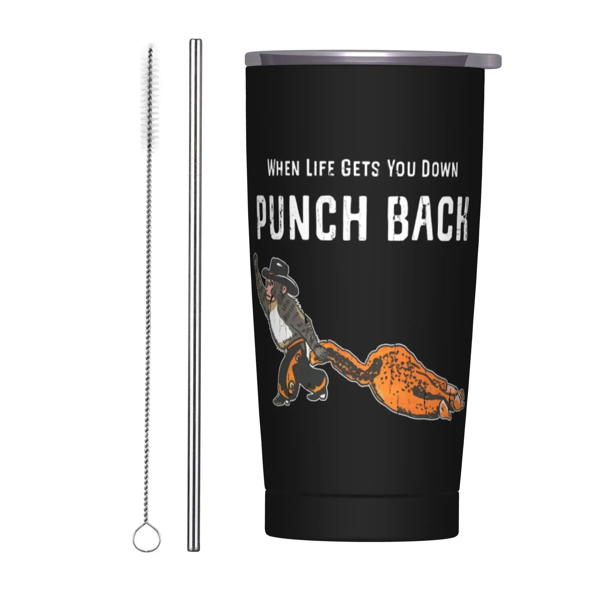 Stainless Steel Tumbler Punch Back Coffee Mug Monkey Heat Preservation Hot Drinks Car Mugs Travelist Water Bottle