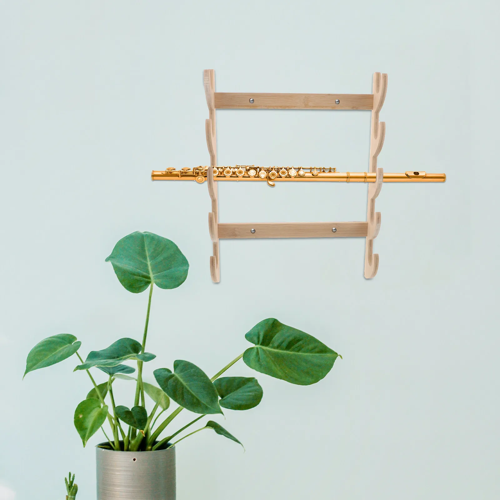 Wooden Wall Mounted Rack 5-Tier Solid Wood Display Stand for Swords Flutes Fishing Rods Medieval Military Decor Space
