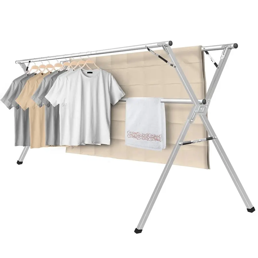 

Sillars Clothes Drying Rack, 63 inches Laundry Drying Rack Clothing Foldable amp Collapsible Stainless Steel Heavy Duty Clothing