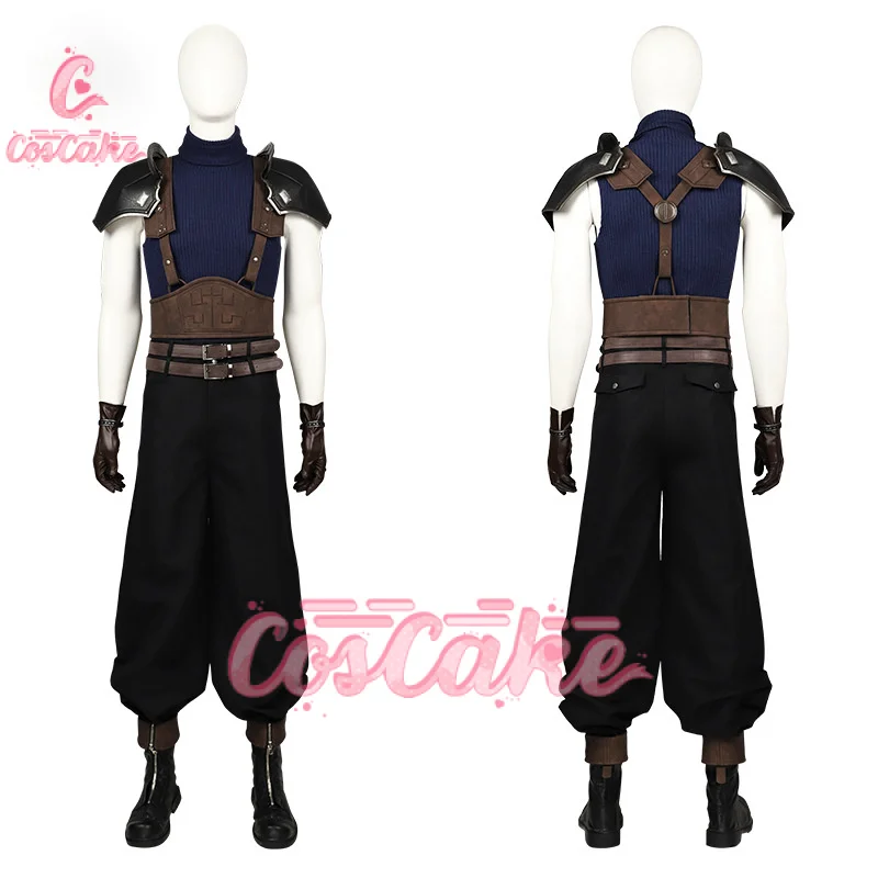 Zack Fair cosplay costume FF7 game uniforms Zack Fair new full set with shoes men's Halloween Carnival party outfit custom made