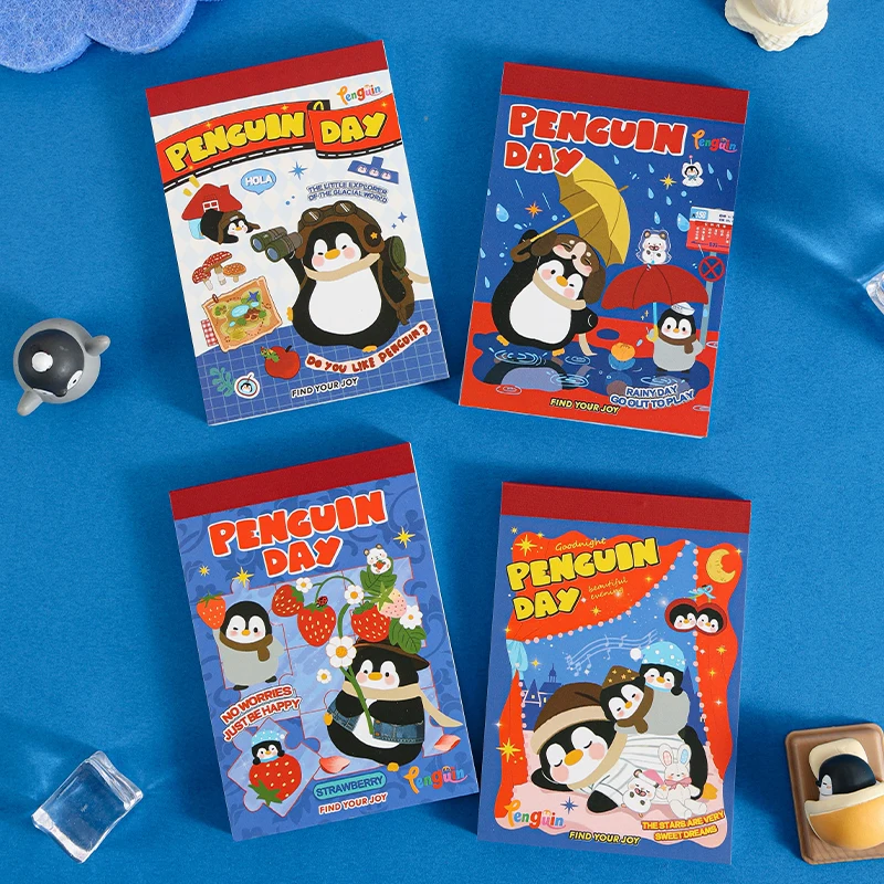 TIANZI 60/240 Pcs Penguin Theme Loose Leaf Decorative Paper Notes Memo Message To-Do List Office Stationery Supplies