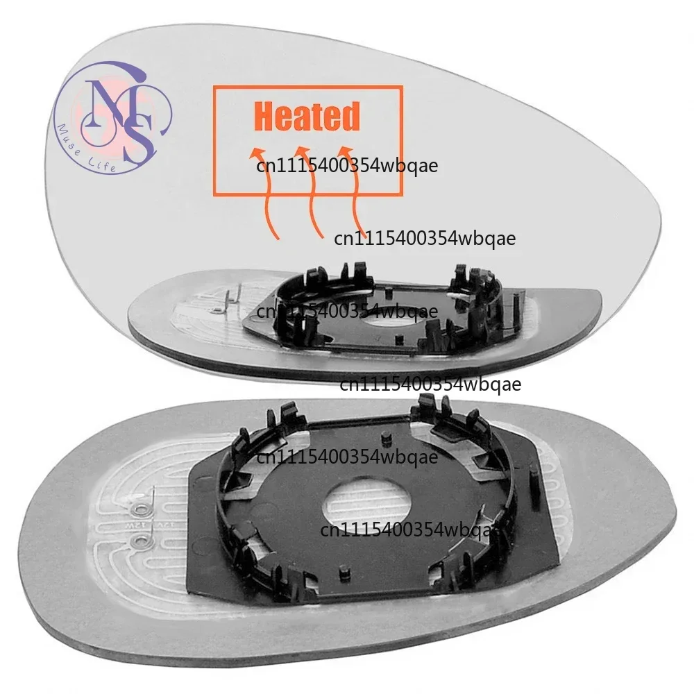 ZOCI-FOR-1Pair Heated Wing Mirror Glass Left Right For Fiat 500 500C 2007-2023 Auto Replacement Parts
