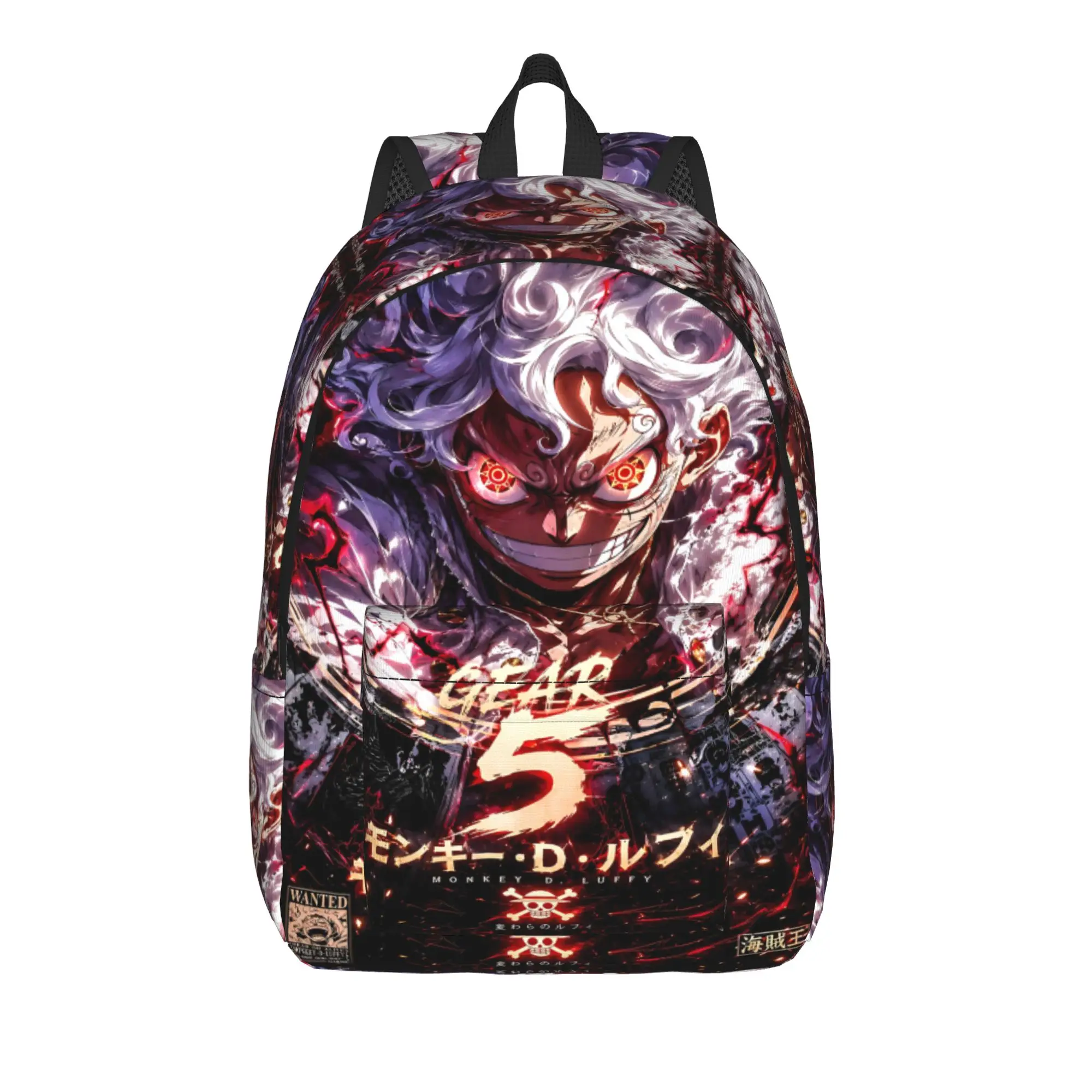 Fashion My Dream Is One Piece Anime LUFFY Gear 5 Backpack Shonen anime Mochilas Classic Travel Zipper Closure Rucksack