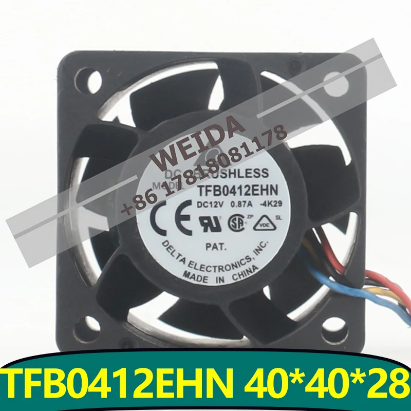 

Вентилятор охлаждения Delta 4028, 12В 0.87А, AC EC, 4 см, с двойным шарикоподшипником, PWM, для серверов и конвертеров, TFB0412EHN