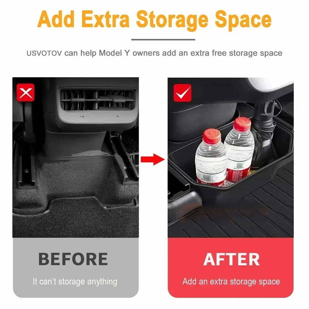 Rear Seat Storage Box for Tesla Model 3 Highland 2024 Backseat Magnetic Suction Trash Can Garbage Bin New Model3+ Accessories