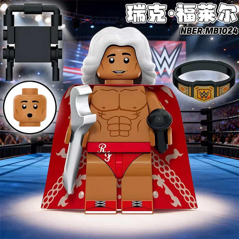 Nuevos Bloques de Construcción de Personajes de Superestrellas de Lucha Libre de la WWE, Figuras de Acción de 4.5 cm, Ladrillos de Modelos, Mini Juguetes Coleccionables, Accesorios, Regalo