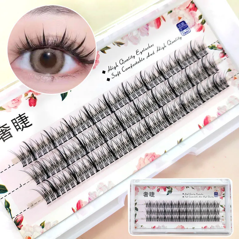 Little Devil Cos Angel Fishtail Fairy False Eyelashes Natural Simulation Grafting Single Cluster Eyelashes Makeup Beauty Tools