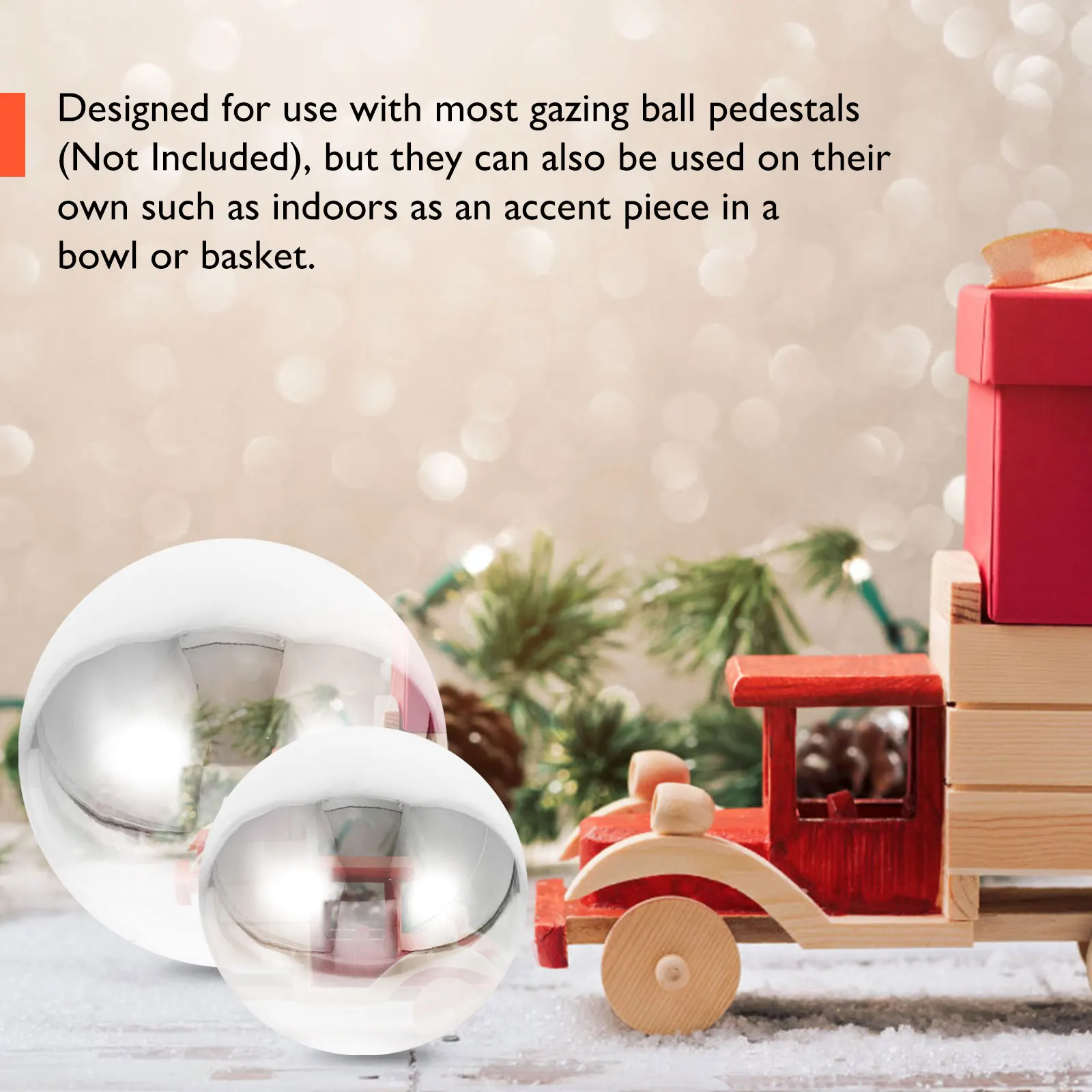 

4pcs Stainless Steel Decorative Gazing Balls Shiny Mirror Surface Hollow Ornament Balls for Garden Home Use