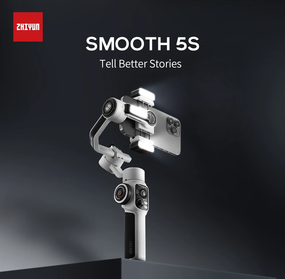 ZHIYUN Smooth 5S combo 3-Axis Handheld Stabilizer Smartphone Gimbals for iPhone 12 13 14 Pro Max Samsung Xiaomi Phones