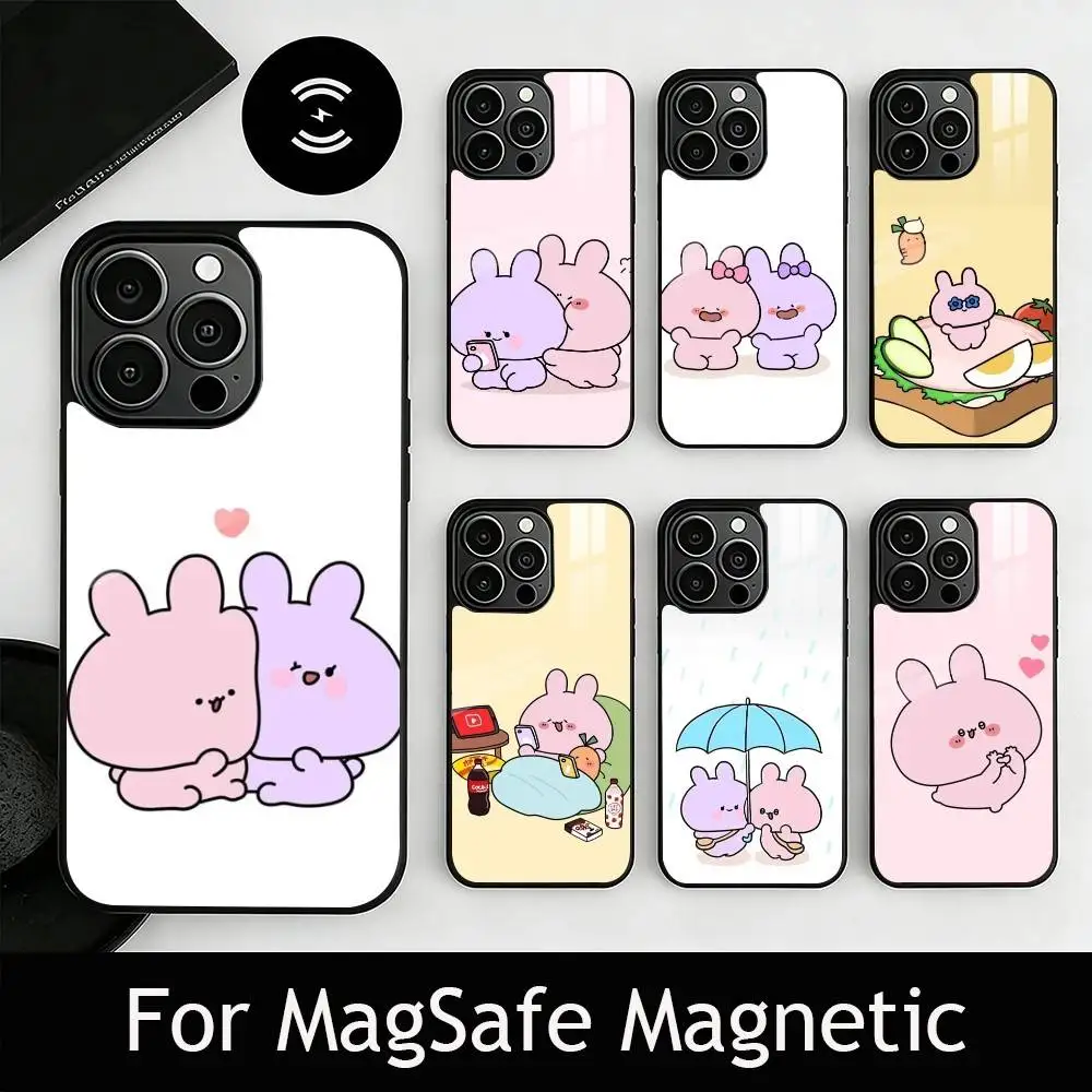 

Cute Cartoon A-Asamimichan Phone Case For iPhone17,16,15,14,13,12,11 Plus,Pro Magnetic For Magsafe Wireless Charging