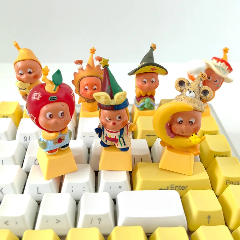 

3D колпачки для клавиш Cartoon Star DIY, применимые только для механической клавиатуры, поперечная ось, индивидуальные креативные колпачки для клавиш