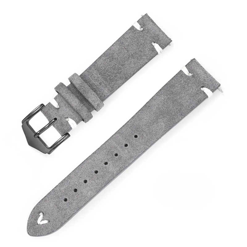 Flipped Real Velvet Suede Watch Strap Accessories, Strap Pin Buckle 20 22mm Switch Raw Ear Watch Accessories