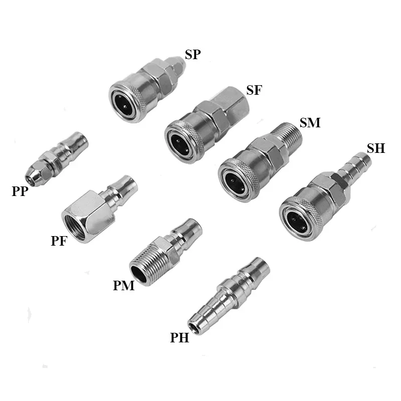 Pneumatic Fittings for Air Compressor Hose Quick Coupler Plug Socket Connector SM PM SH PH SF PF SP PP10 20 30 40