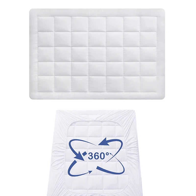 

Homaxy New Elastic Fitted Mattress Topper Soft Comfortable Mattress Cover Polyester Material Machine Washable Mattress Protector