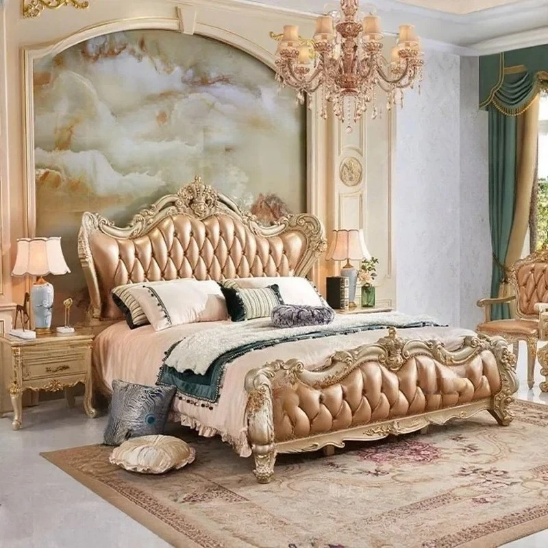 لينة رخيصة السرير لهجة الفاخرة الشمال تصميم الديكور الحديثة النمط الصيني غرفة نوم السرير النوم كاماس دي كاسال ديكور المنزل