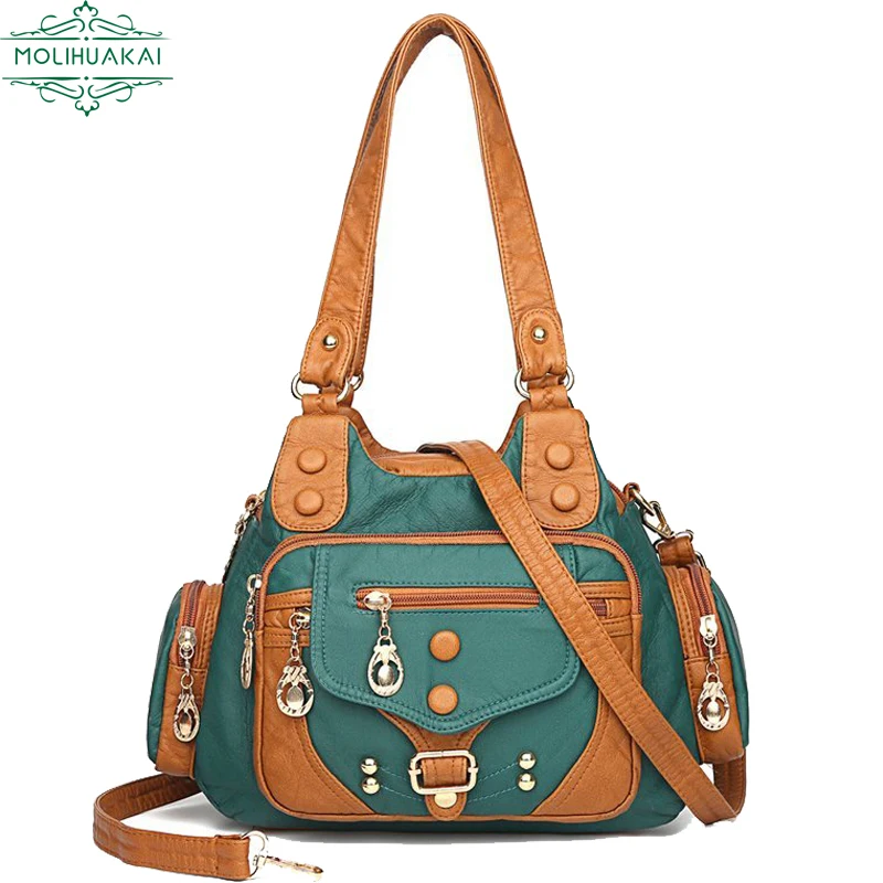 Vintage High Quality Leather Handbags Luxury Designer Handbag Ladies Hand Shoulder Crossbody Bags for Women 2022 Soft Tote Bag