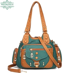 Bolso Vintage de cuero de alta calidad para mujer, bolso de diseñador de lujo, bandolera de hombro, bolso de mano suave, 2022