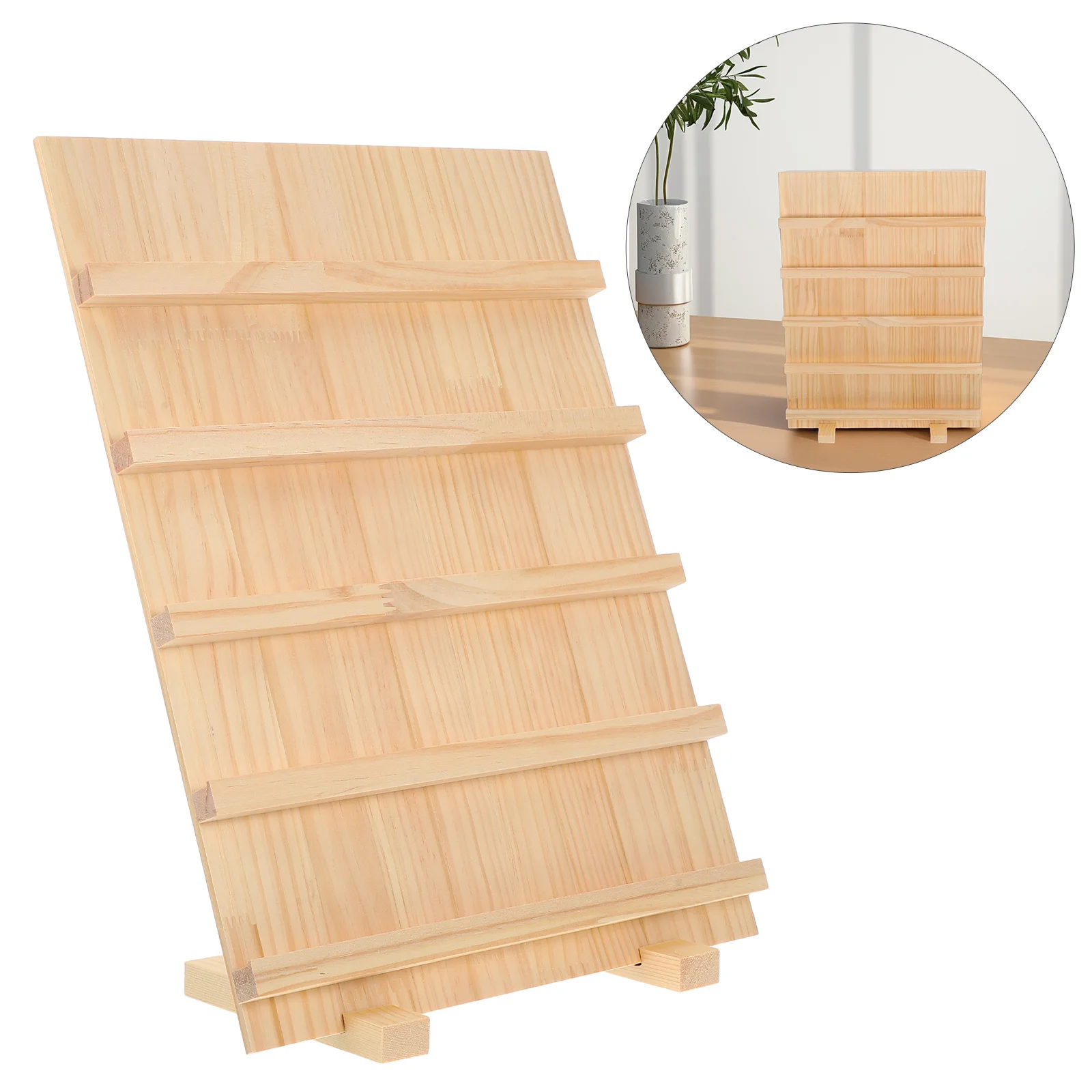 

Five-Layer Wooden Jewelry Display Stand Multi-Tier Earring Holder Base Organizer Retail Jewelry Vendor Display