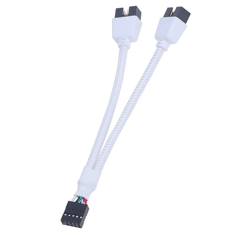 A31R-Audio HD Extension Cable For PC DIY 15Cm Computer Motherboard USB Extension Cable 9 Pin 1 Female To 2 Male Y Splitter