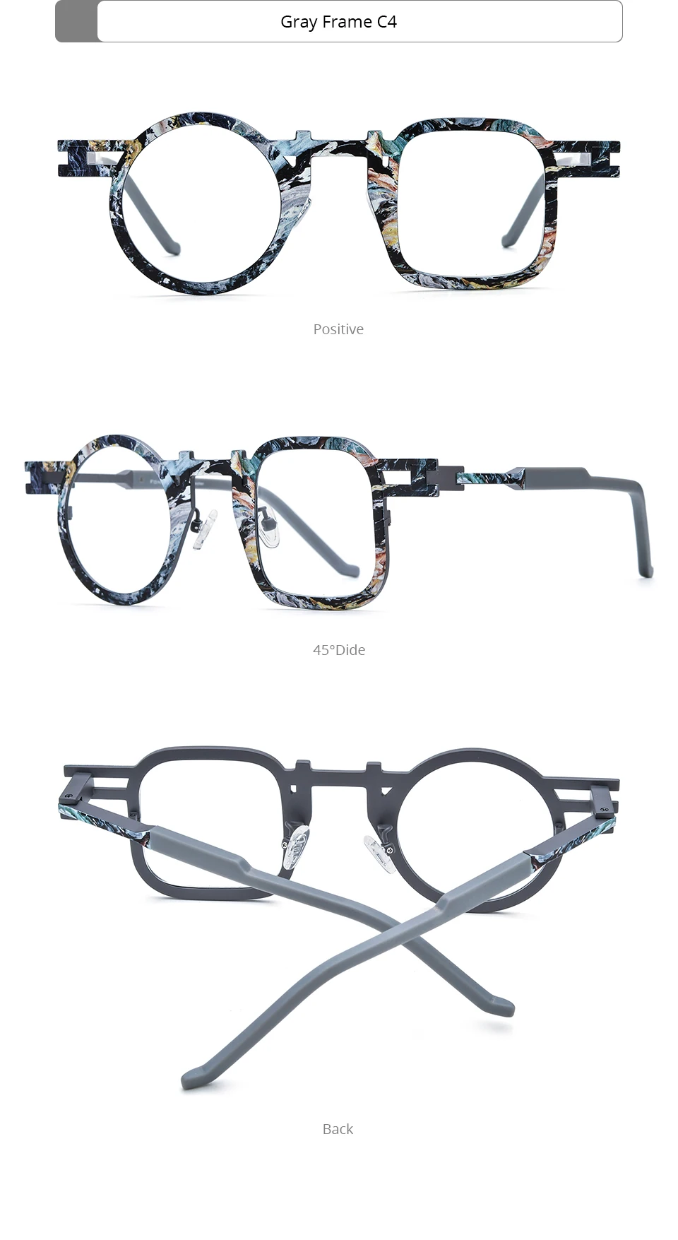 FONEX Reines Titan Brille Rahmen Männer 2025, Neue Mode Marke Design Quadrat Runde Brillen Frauen Retro Japanische Brillen 85924 – Detail 10