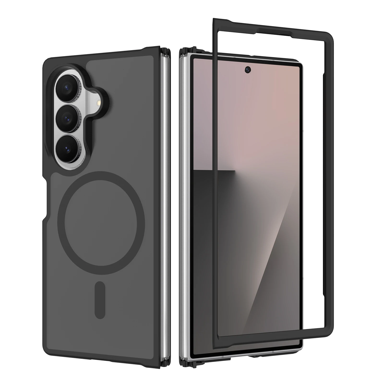 Samsung Galaxy Z Fold 8 Magnetic Translucent Matte Back Anti-sli TPU Bumper case For Samsung Galaxy Z Fold 8 Ultra