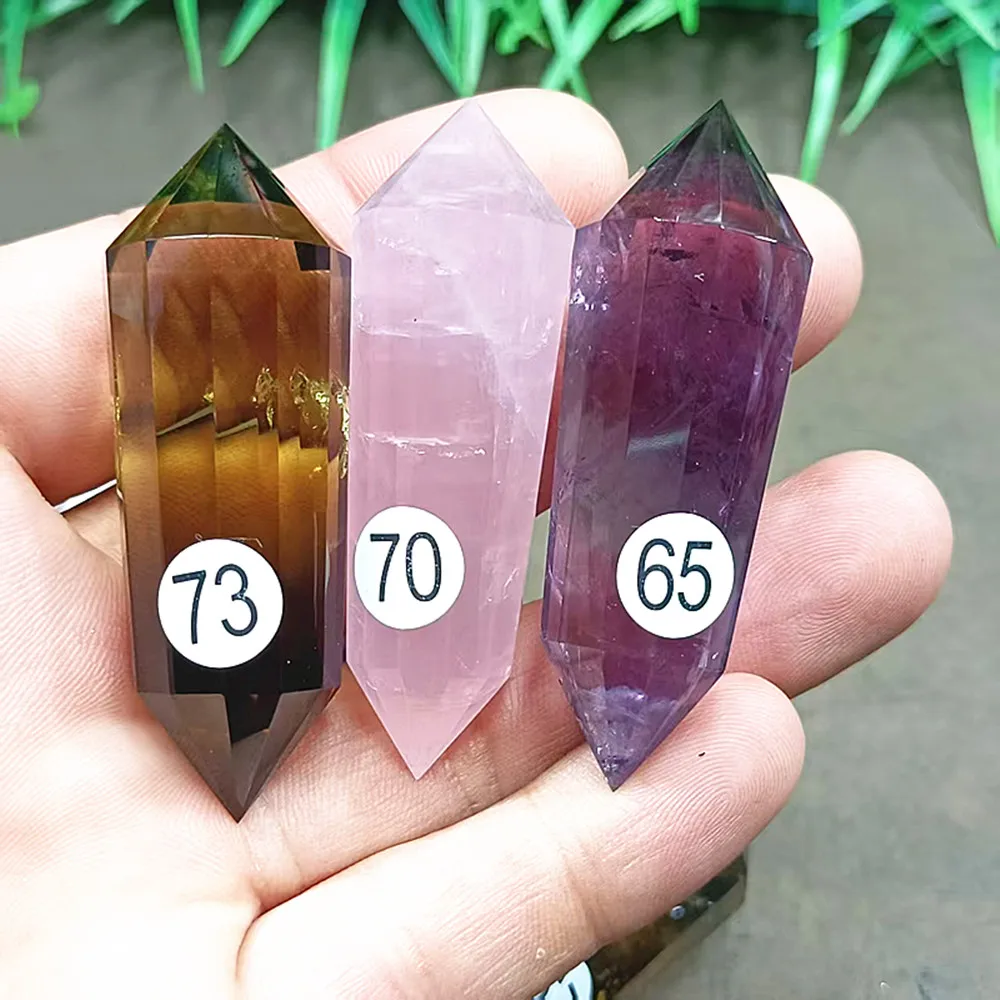 Natural Energy Amethyst 12-sided wand Quartz Crystal double-ended Reiki degaussing decorative fashion gift Chakra and healing