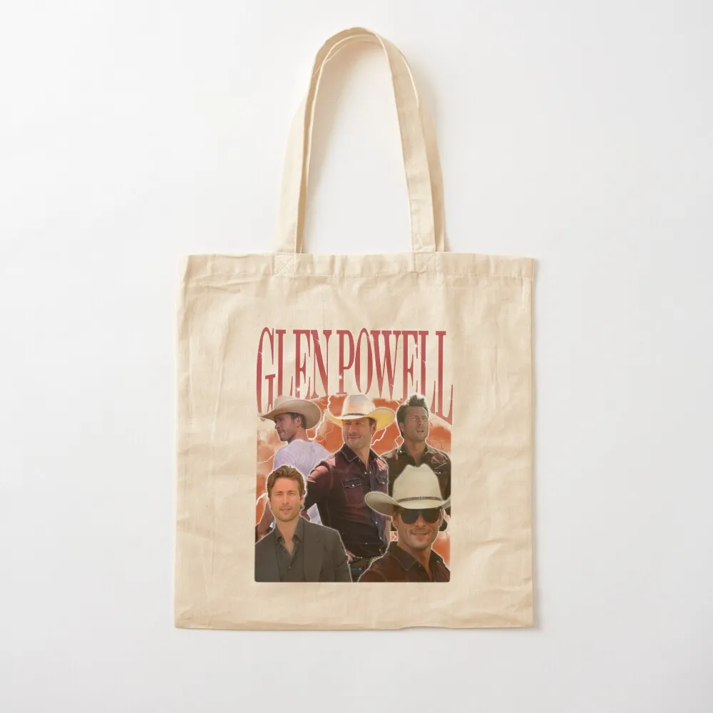 ريترو جلين باول الممثل حمل حقيبة هدية حقيبة حقائب امرأة 2025 حقيبة تسوق شعار ايكو