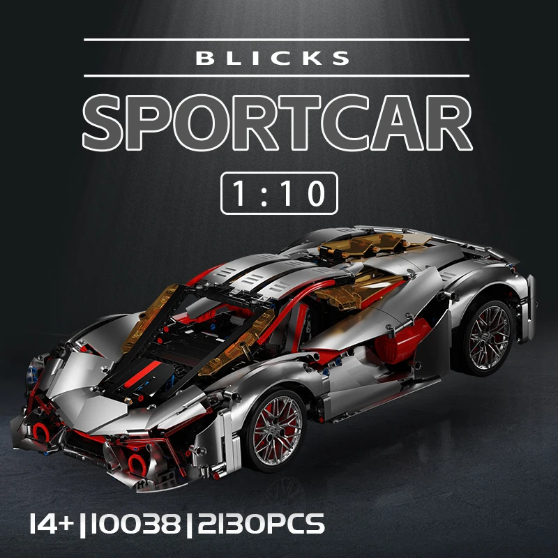 

Cross-border 1:10 Three Thousand Years Blue Bo Car Model 2130 Pieces Puzzle Building Blocks Boys Toy