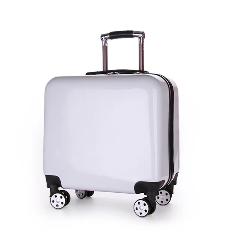 New Arrival Amazing Color 18 Inches ABS Material Unisex Spinner Wheels Boarding Case Travel Rolling Luggage