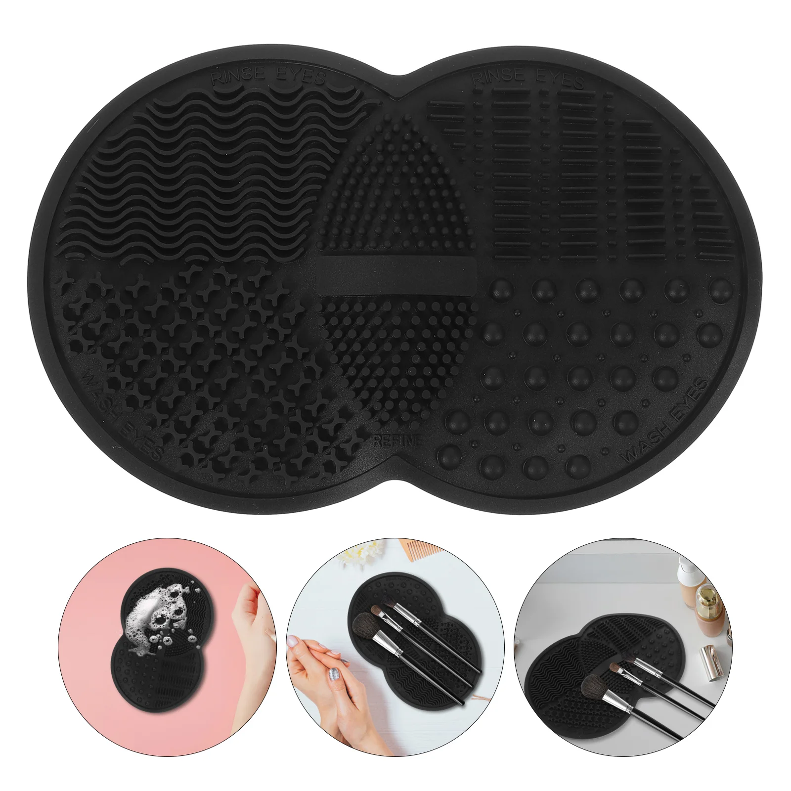 

Makeup Brush Cleaner Mat Silicone Deep Cleansing Pad Time Saving Multi Functional for Various Makeup Tools Brush Cleaning Pad