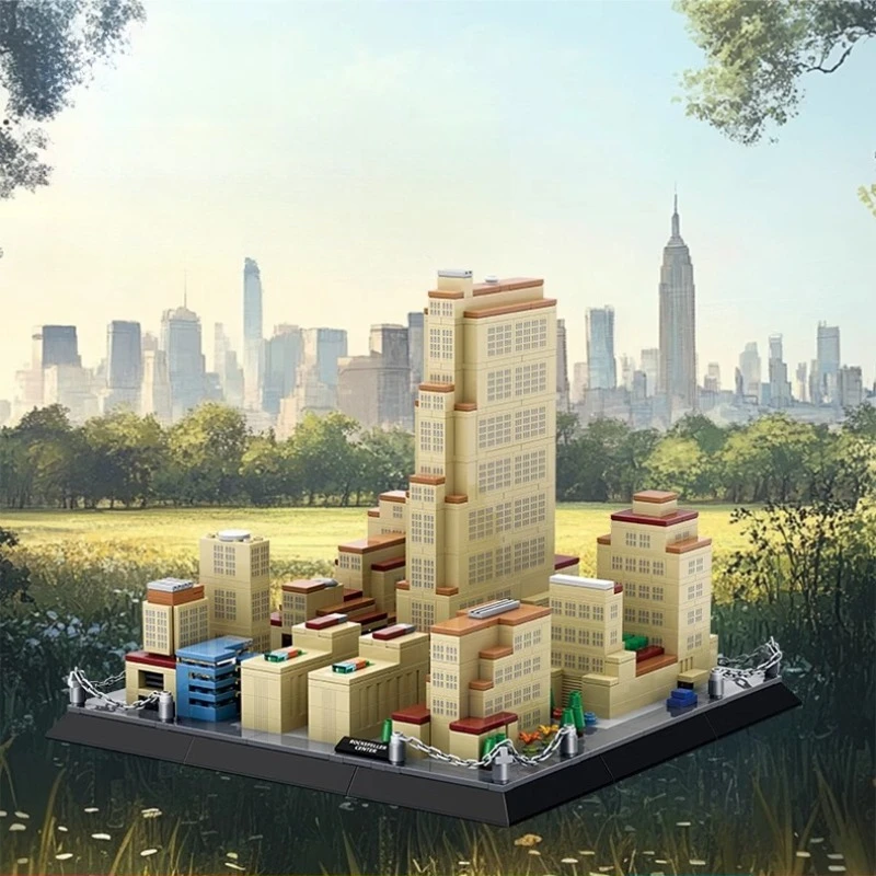 

SEMBO American Manhattan Rockefeller Center Building Blocks Trendy Hand-assembled City Building Model Ornaments Creative Toys
