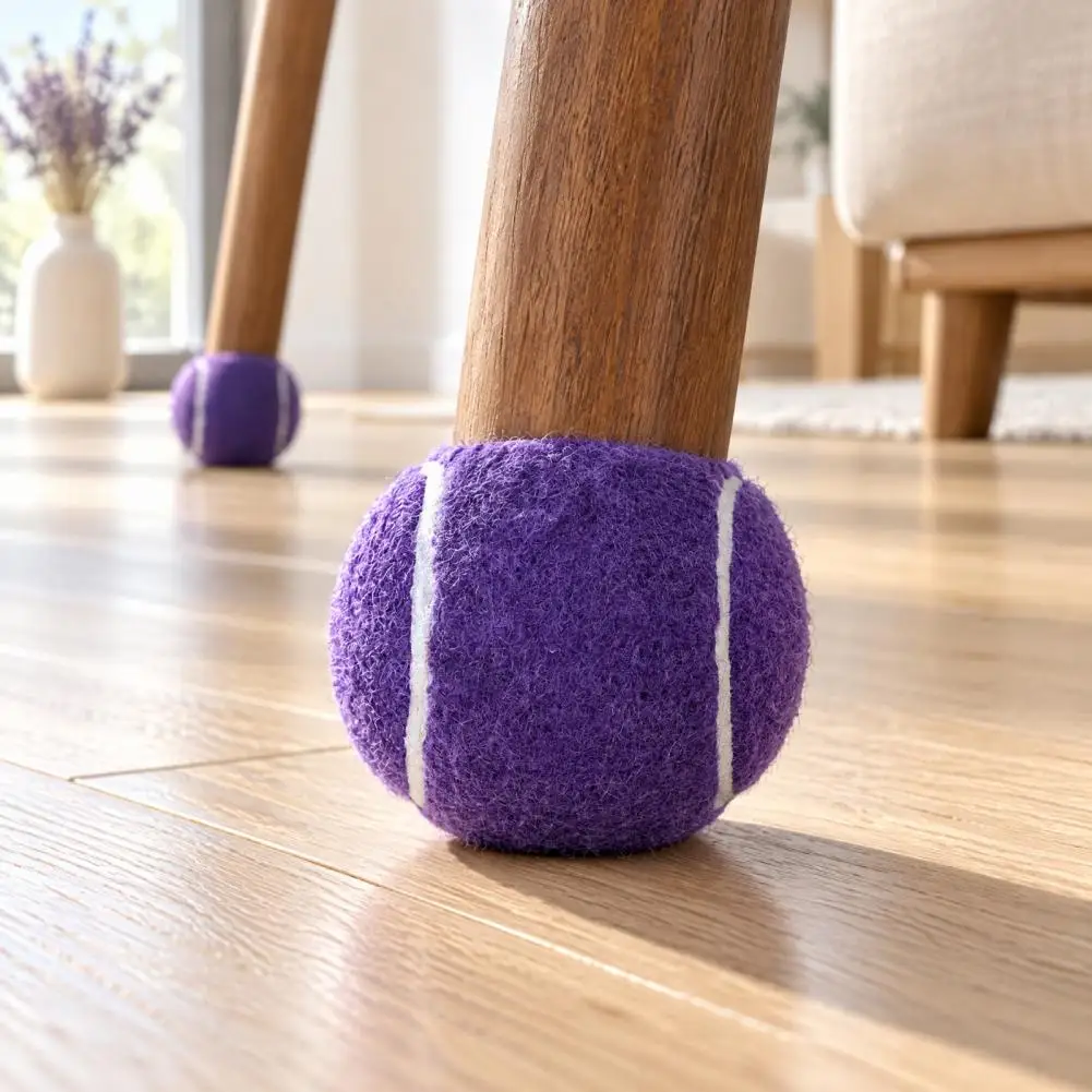 Floor Scratch Protectors Tennis Ball Chair Leg Covers Non-slip Felt Floor Protectors Precut Furniture Glides for Chairs Scratch