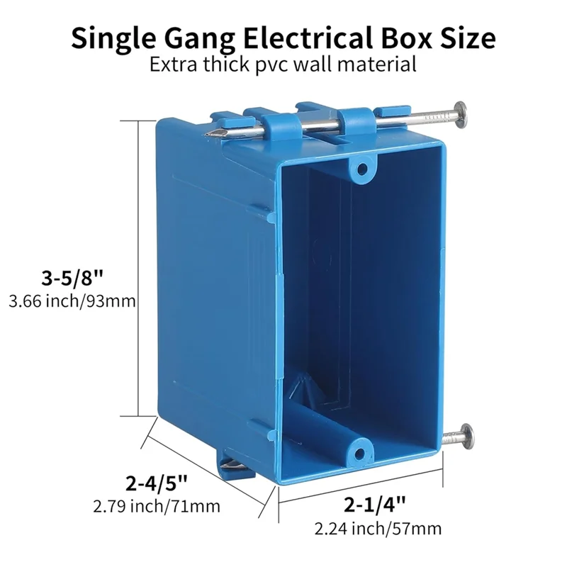 

ABBO-10 Pack Single Gang Electrical Box PVC Old Work Outlet Box For Residential Commercial Job Applications