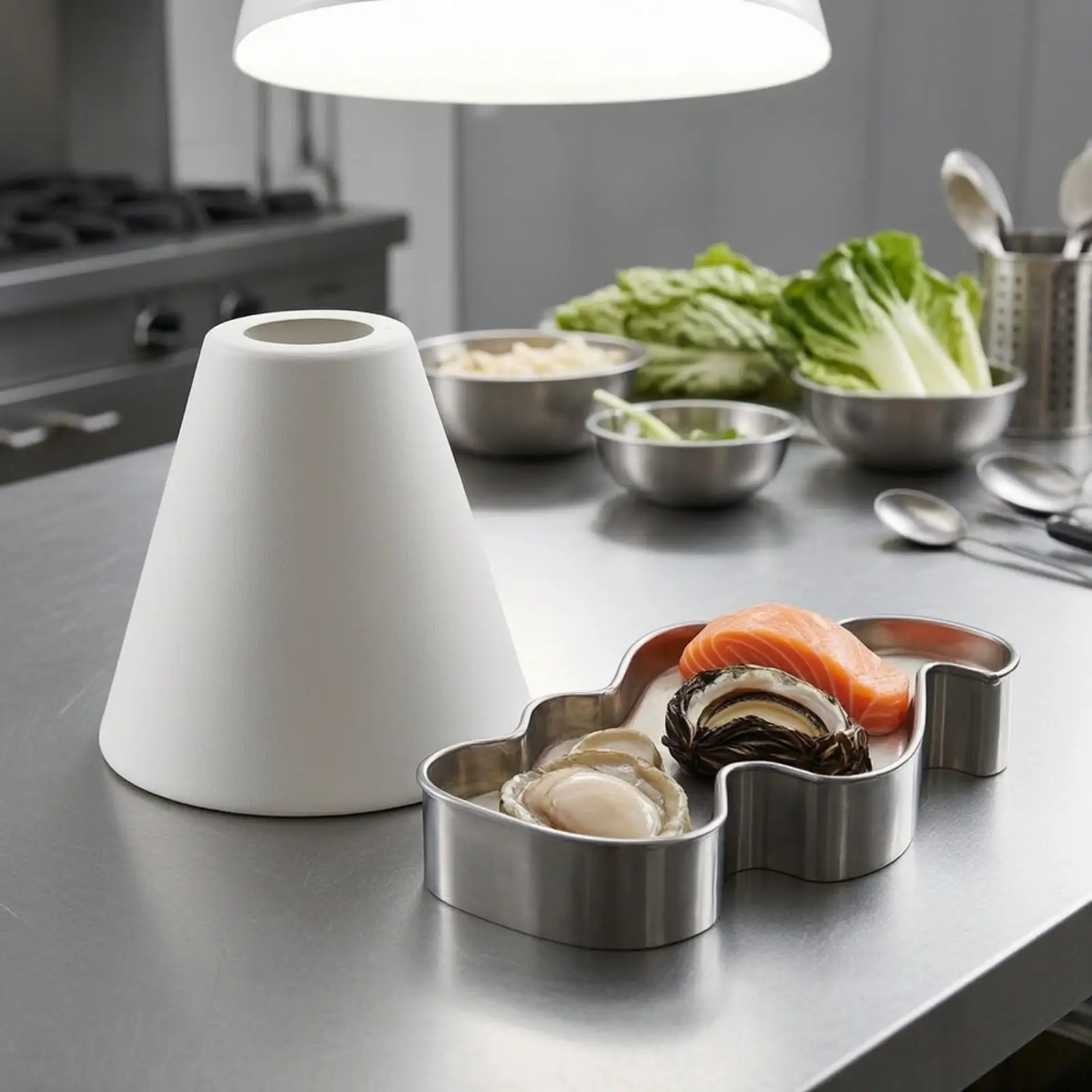 Stainless Steel Seafood Display Mold Conical Plating Form for Creative Appetizer Tower Serving Tool
