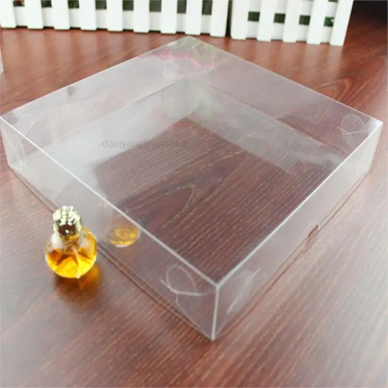 10PCS/lot 16cm 20cm 30cm PVC Packing Box Transparent Pvc Plastic Rubber Swallow Cape Up And Down Cover Folding Gift Boxes