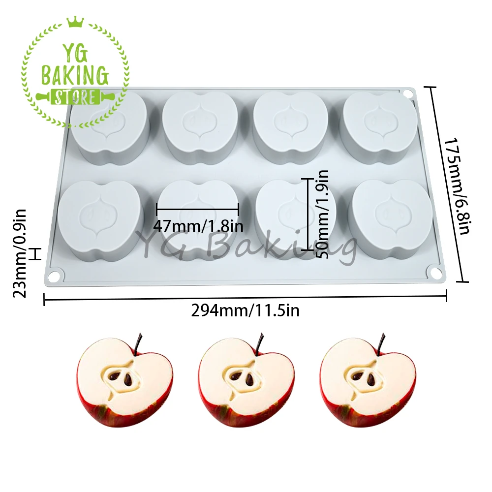 Dorica 3d Halve Appel/Peer/Citroen/Sinaasappelpudding Siliconen Mousse Mal Diy Fruit Chocoladevorm Cake Decoreren Gereedschap Bakvormen