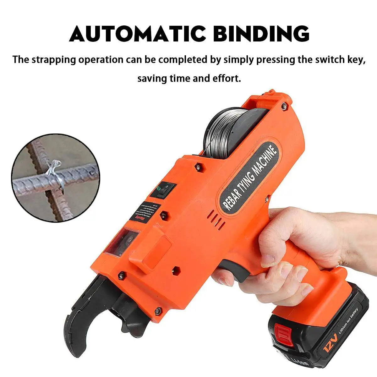 Hand Held Steel Machine Rebar Tier Binding Machine Automatic Rebar Tying Machine 2PCS Cordless Wire Lithium Battery