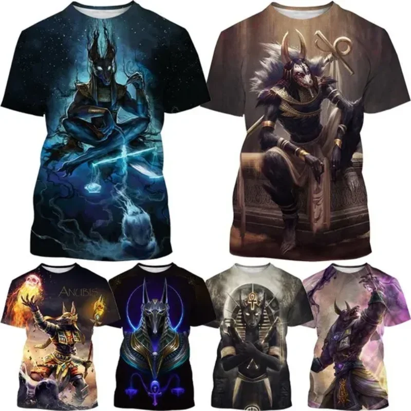 New God of Death in the Desert Anubis 3D Print T-shirt Fashion Men Clothing Controller Dead Souls Graphic T Shirt Tops