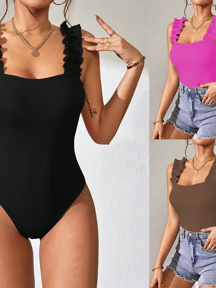 

Sexy Svel Jumpsuit Vest Top Women's Innerwear Outerwear Street Sle High Waist ort Pants Comfortable Fabric Spring