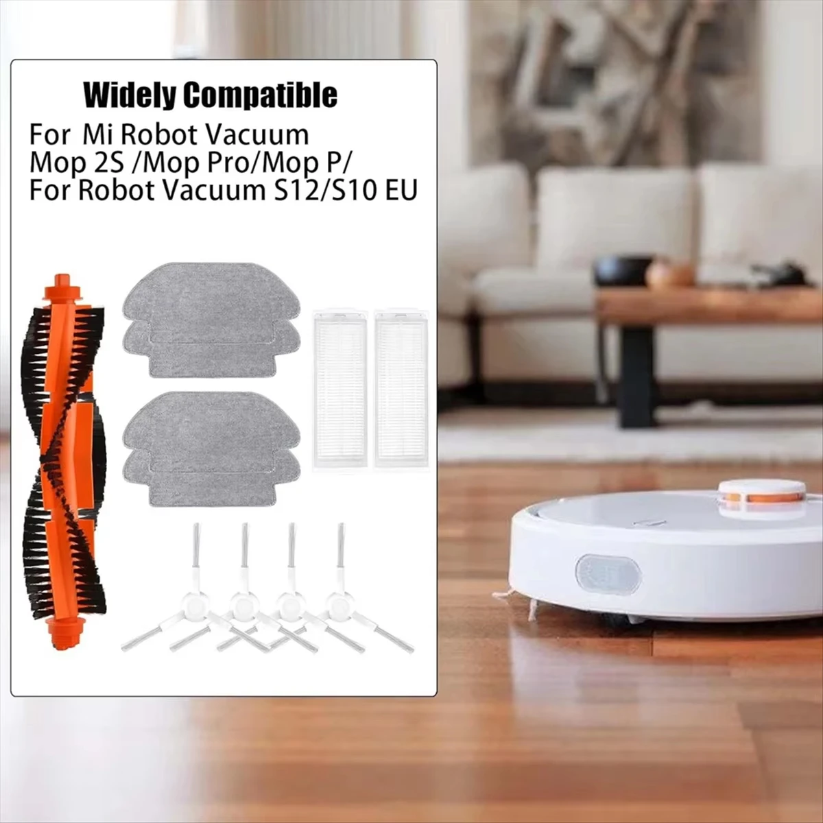 Robot aspirador Mopa para Xiaomi Mi 2S / Mop Pro/Mop P/Robot aspirador S12/S10 EU/STYJ02YM, cepillo lateral principal, filtro He